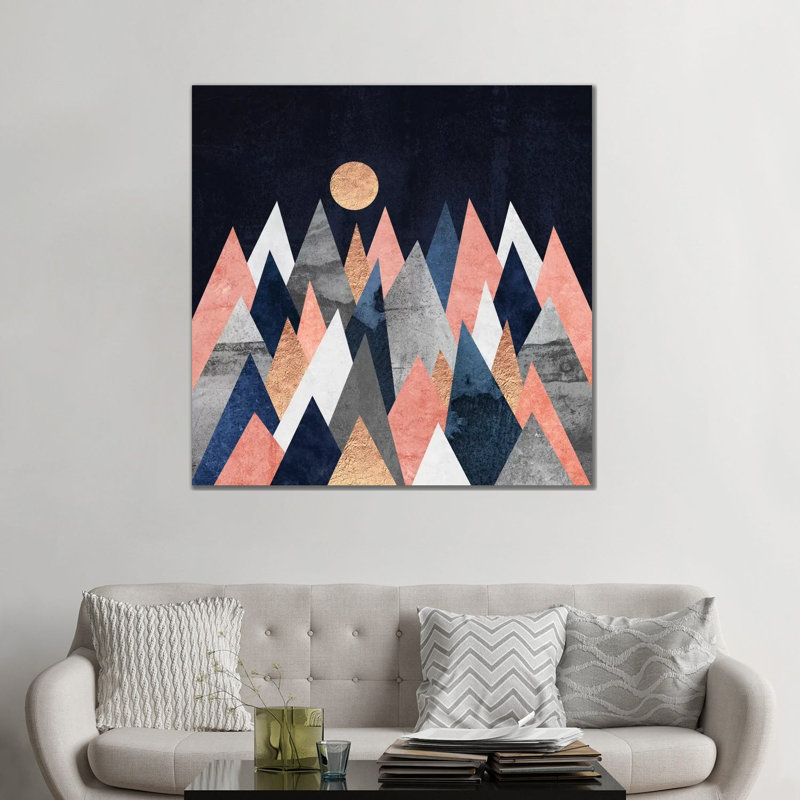 « Gold Moon » par Elisabeth Fredriksson-impression d’art graphique, Pas de tapis, H 26 po x l 26 po x P 1,5 po