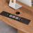 Walnut-Tone Organic Desk with Clear Acrylic Legs