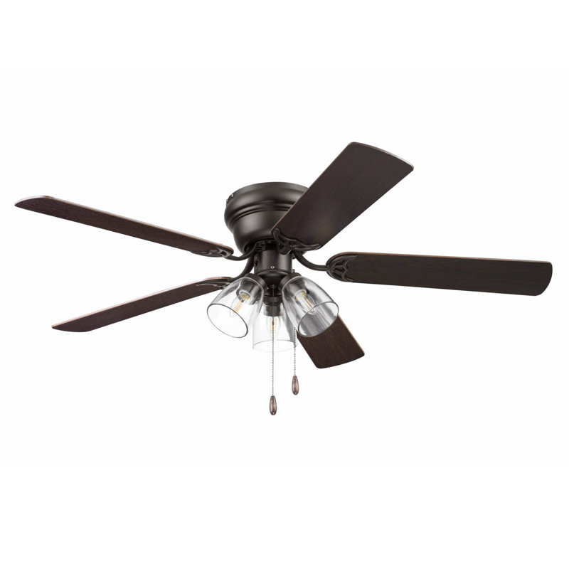 Renton 52'' Ceiling Fan with Light Kit, Espresso Bronze with Dark Chestnut/Rough Pine Blad
