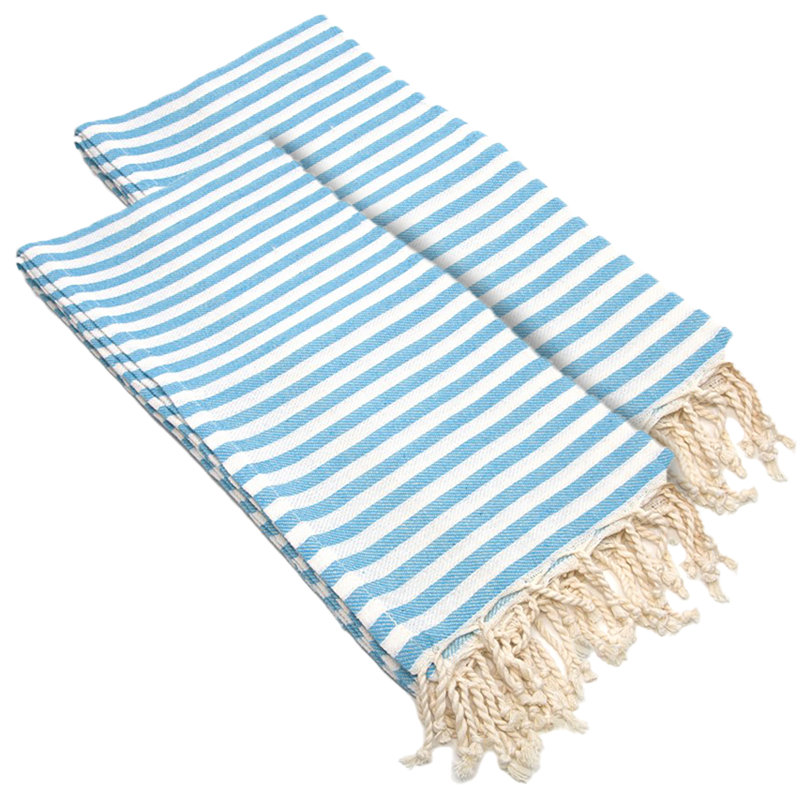  Ensemble de 2 serviettes en coton turc, Eau turquoise