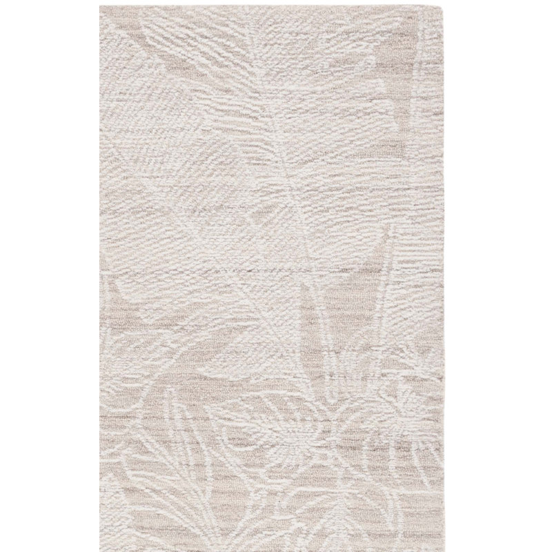 Ballari Hand Tufted Wool/Cotton Floral Rug in Ivory/Beige, Rectangle 3' x 5'