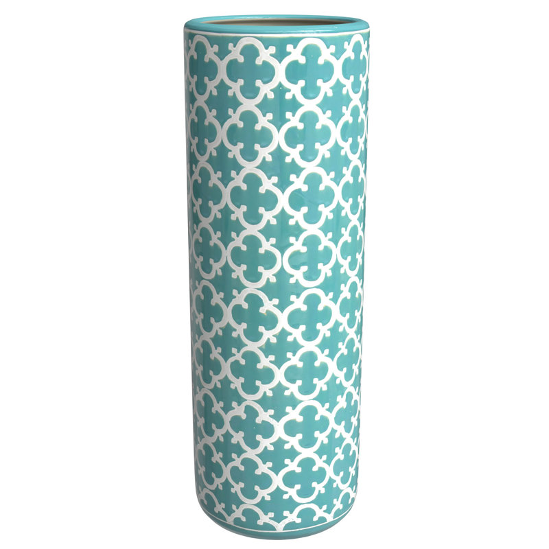 Porte-parapluies Astou, Motif géométrique turquoise