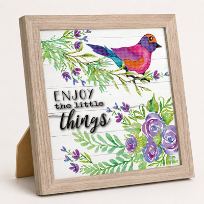 Framed Art Bird Enjoy The Little Things