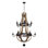 Lustre empire en bois 2 lumières Caudillo