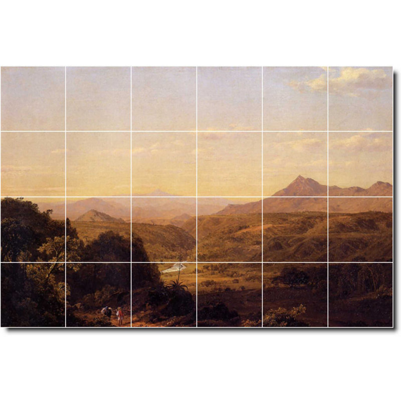 Carreau de céramique décorative 36 po x 24 po 6 po x 6 po, Paysage 01764