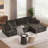 108" Chenille Compression Sectional Sofa with Chaise,Tufted Seat, No Assembly-444880991-444880986