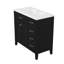 Élégant ensemble de meuble-lavabo moderne en bois massif noir