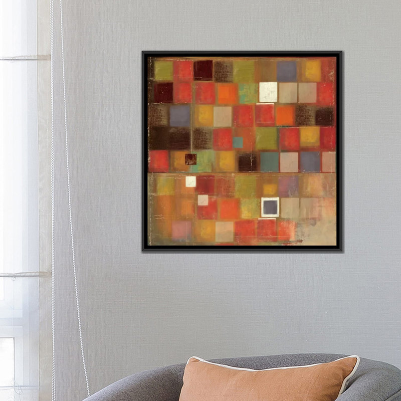 « diversifiéed », reproduction sur toile, H 18 po x l 18 po x P 1,5 po, Pas de tapis, Toile avec cadre noir