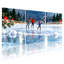 Ensemble de 3 reproductions d'art sur toile de Noël patinage sur glace