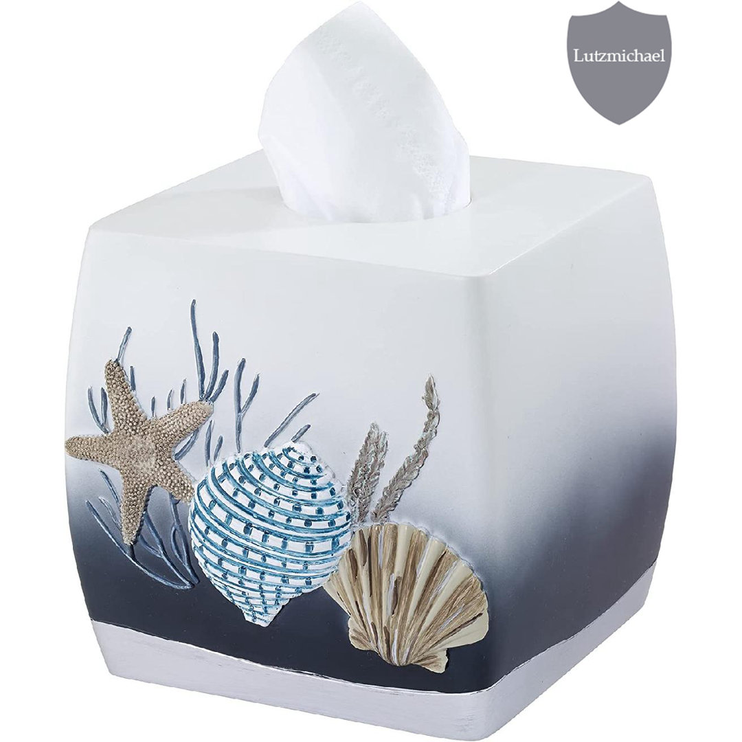 Blue Lagoon Bath Tissue Box Cover Avanti Linens