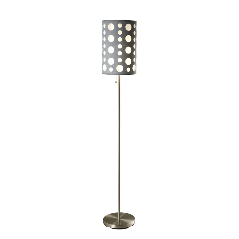 62"H GREY/WHITE RETRO FLOOR LAMP