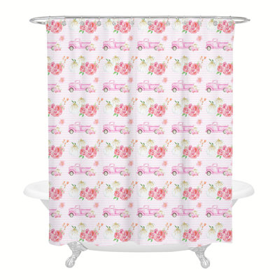 Rideau de douche simple à motif floral East Rolstone