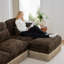Causeuse léopard moderne avec repose-pieds Chenille
