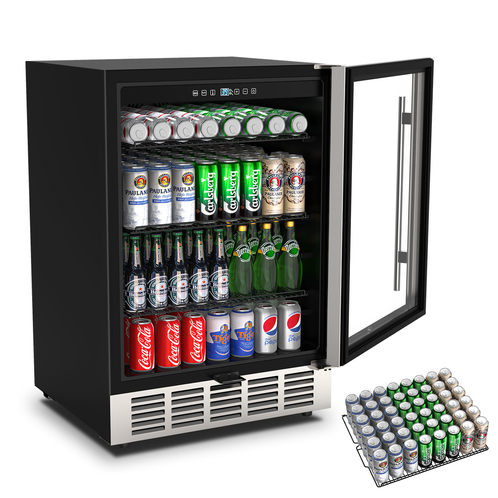 23.4" Single Zone Wine & Beverage Refrigerator  Holds 40 Bottles or 190 Cans, Built-in or Freestanding | Fridge.com