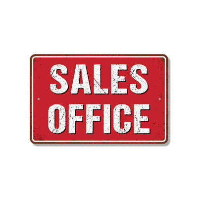 Sales Office Street (2 Pack) 8 Inch x 12 Inch Plastic Sign