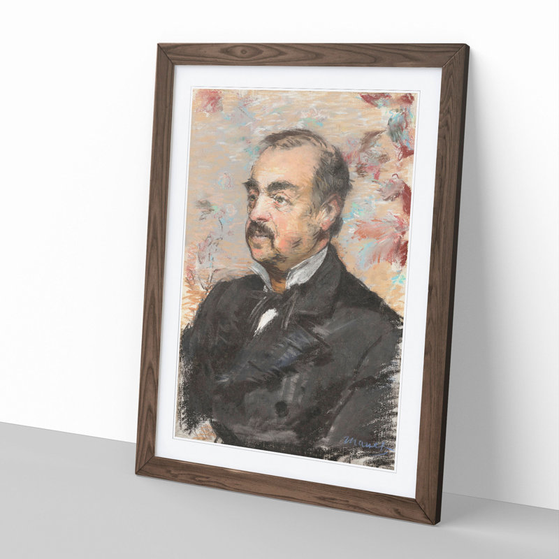 Julien De La Rochenoire by Edouard Manet - Picture Frame Painting, 65cm H x 48cm W x 2cm D, Walnut