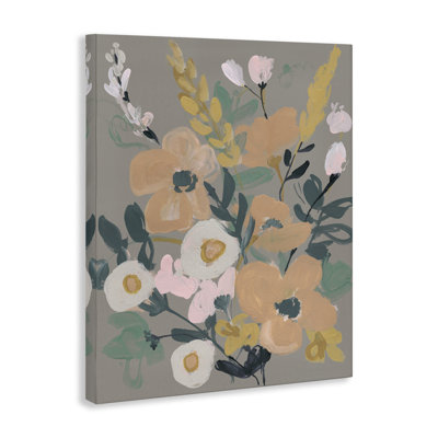 Modern Wildflower Collage Canvas Wall Art by Jennifer Goldberger