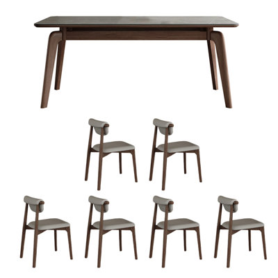 Modern light luxury rectangular dining table set