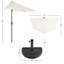 Abat-jour de balcon semi-circulaire à manivelle 9 pi avec demi-parasol 9 pi avec base lestée 20 pi pour terrasse, porche ou contre un mur par Pure Garden (brun clair)-111351056