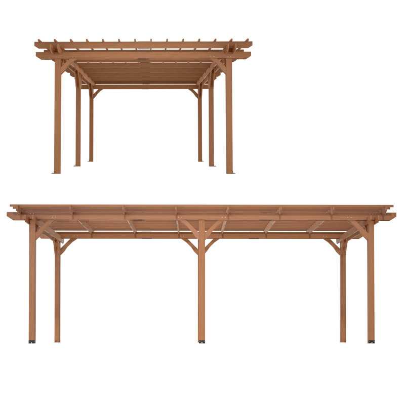 Pergola de jardin en bois 12 'x 16' pour le soutien des plantes grimpantes, jardin, terrasse, cour, terrasse