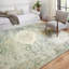 Tapis oriental bleu sarcelle / ivoire-417931629