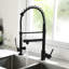 Robinet de cuisine rétractable de couleur noire et nickel - poignée simple, robinet d'eau froide, accessoire d'évier commercial en nickel, construction, eau, design
