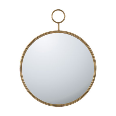 26" X 32" Circle Wall Mirror With Gold Metal Frame, Accent Mirror For Living Room, Entryway, Office