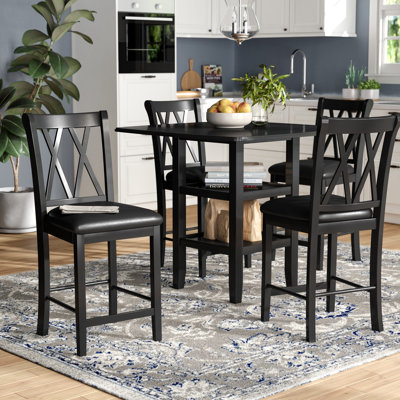 Gower 4 - Person Counter Height Solid Wood Dining Set