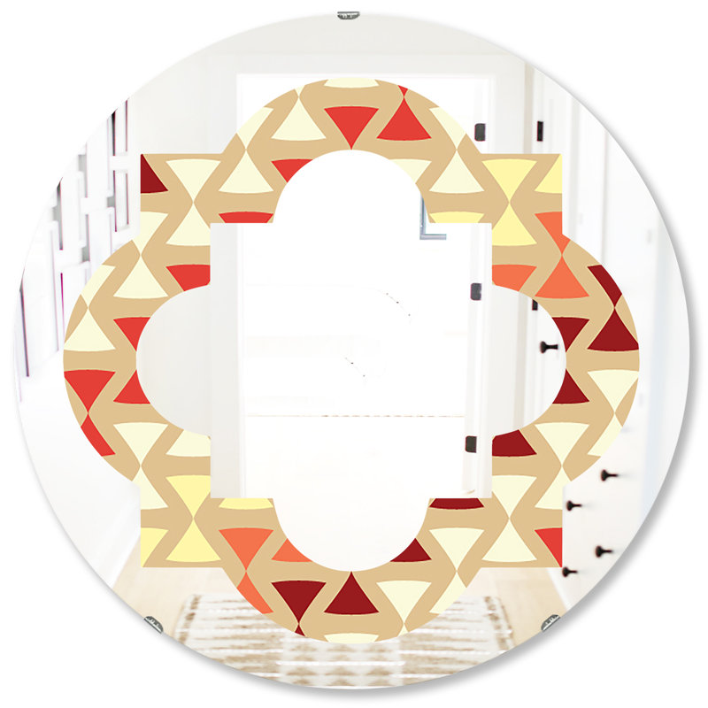 Miroir mural Quatrefoil Glam, H 31,5 po x l 31,5 po, Motif triangulaire quadrilobe Ix