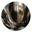 Marbre captivant doré et noir III - Art abstrait rond en métal marbré-88628665