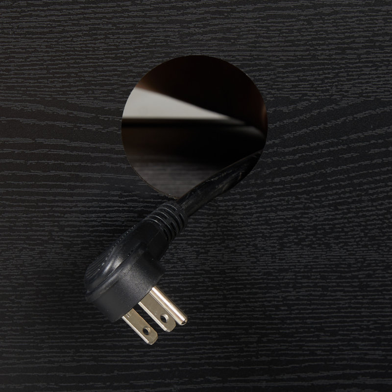 Meuble télé avec foyer électrique 40 po Bhhatu, Noir, noir, noir, noir, L 80 po