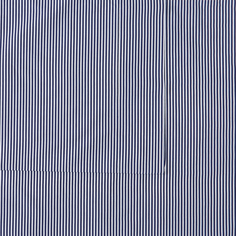 Brooklyn Loom Pinstripe Sheet Set, Twin, White/Navy