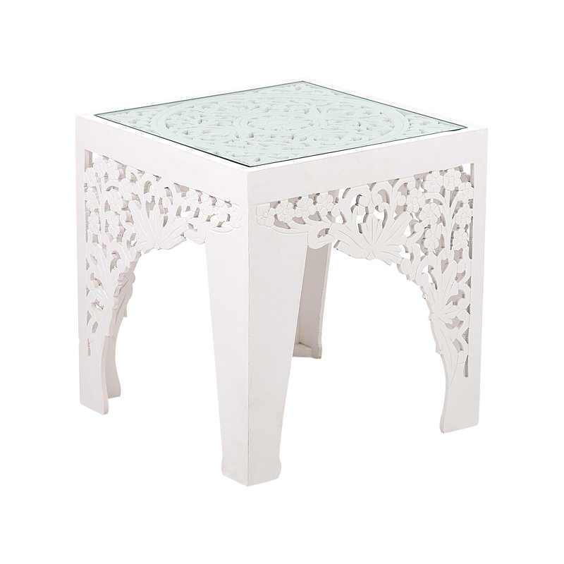 Aigar Glass Top Frame Nesting Tables