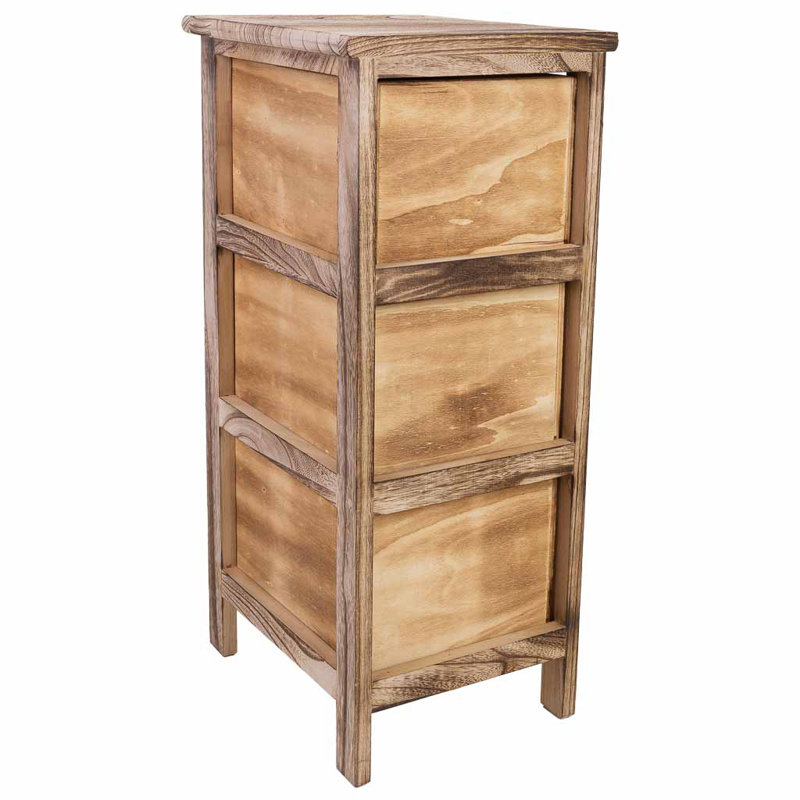 Ilene 26 cm W Chest of 3 Drawers, Brown