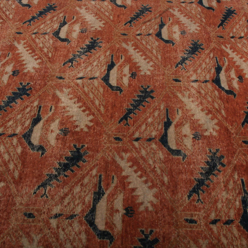 Rug & Kilim's Homage Geometric Floral Beige Pink And Blue Wool Custom Rug, Rectangle 8' x 10'