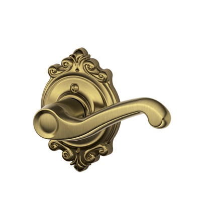 Flair Lever with Brookshire Trim Non-Turning Lock