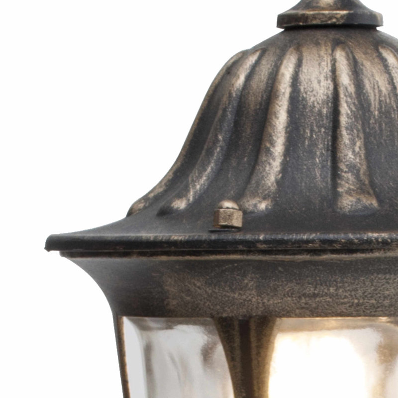 Adielle 35.5cm H Outdoor Armed Sconce, Black/Brushed Gold