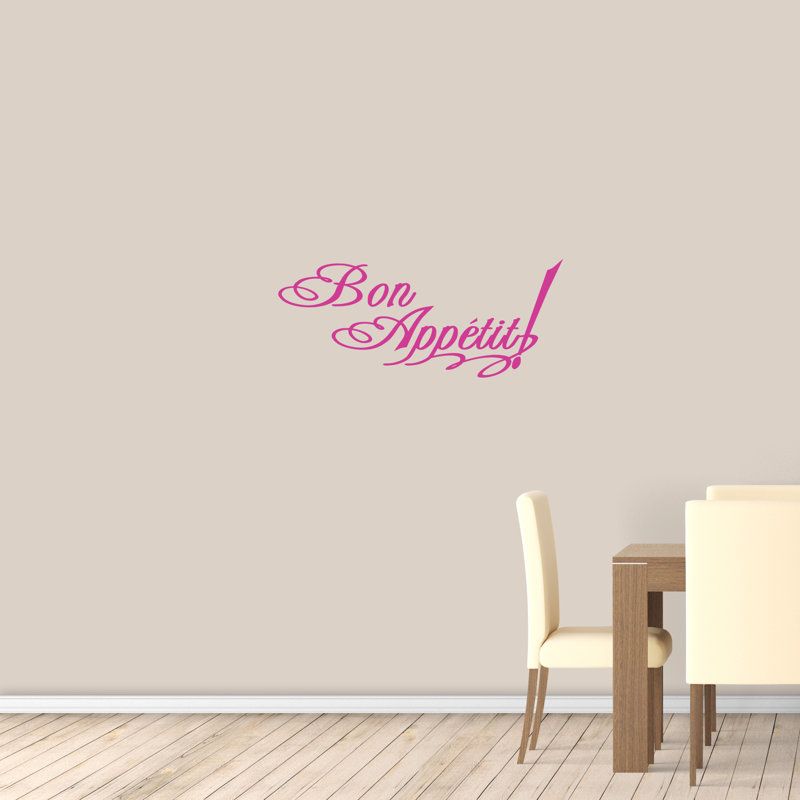 Décalcomanie murale bon appetit, Rose vif, Oui