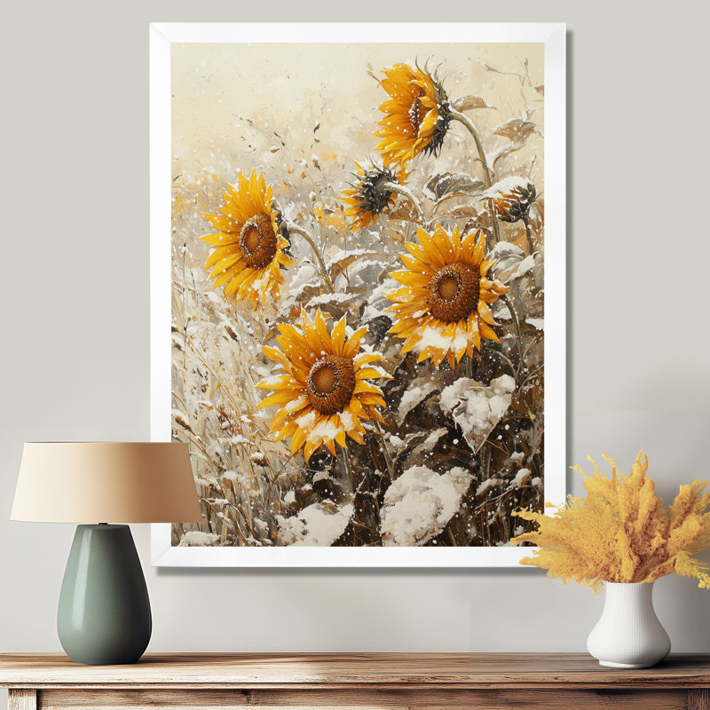 Dondrae - Floral Canvas Art Print, H 40 po x l 30 po, Reproduction encadrée sans passe-partout, Blanc