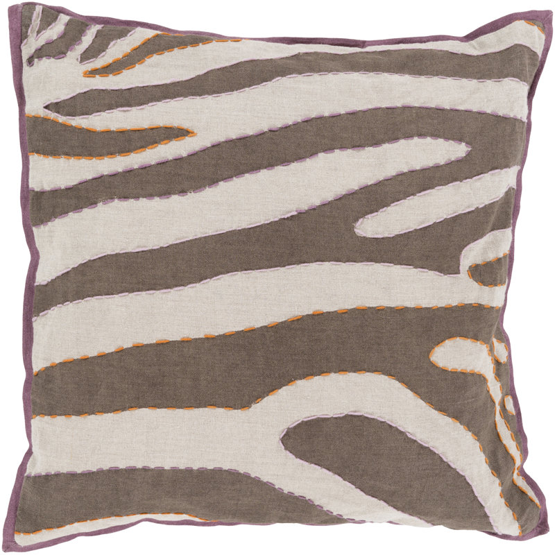 Coussin décoratif, Ivoire / taupe, H 18 po x l 18" x P 4 po, Duvet
