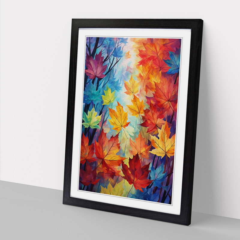 Leaf Impressionism Art - Framed Print, Black Framed, 34cm H x 25cm W x 2cm D