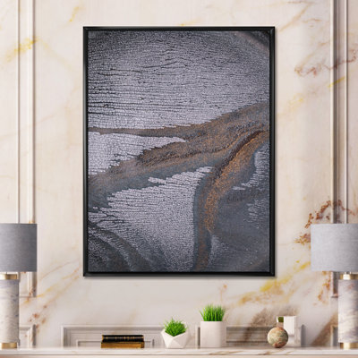 Œuvre d'art moderne sur toile monochrome dramatique gris IV