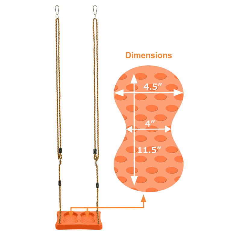 Machrus Swingan One Of A Kind Standing Swing With Adjustable Ropes - Fully Assembled, Orange