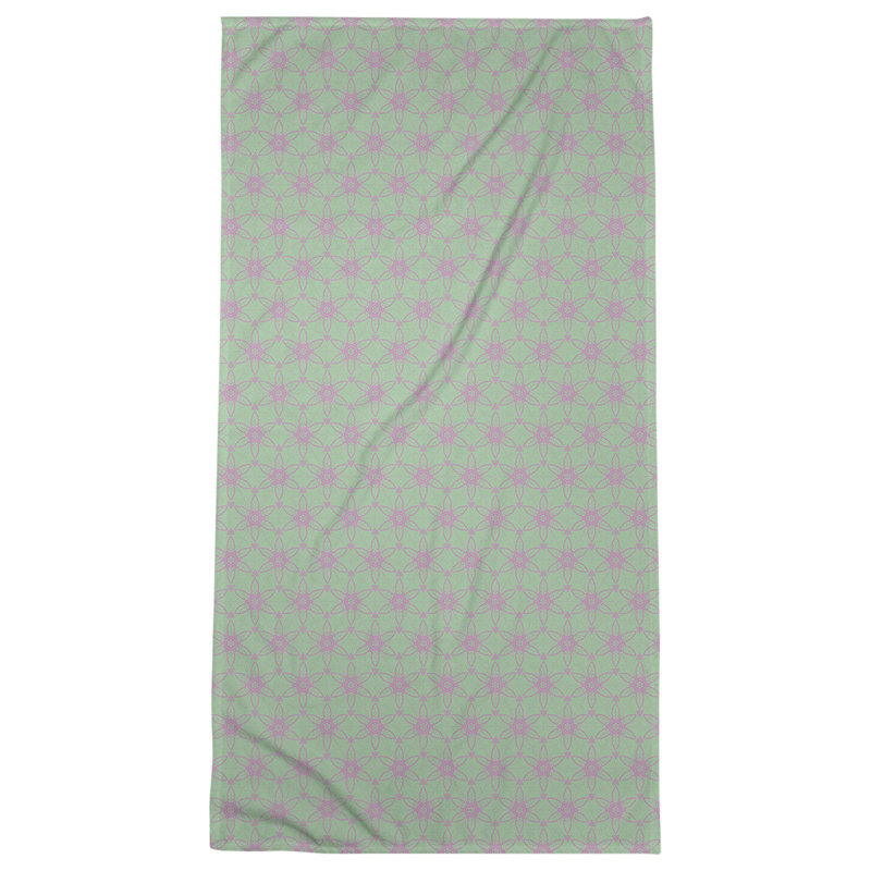 Katelyn Elizabeth Beach Towel, Green/Pink