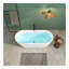 Baignoire de trempage autoportante en acrylique brillant avec trop-plein à fente classique et drain à embout, certifié cUPC. Facile à installer, 02138-112318622