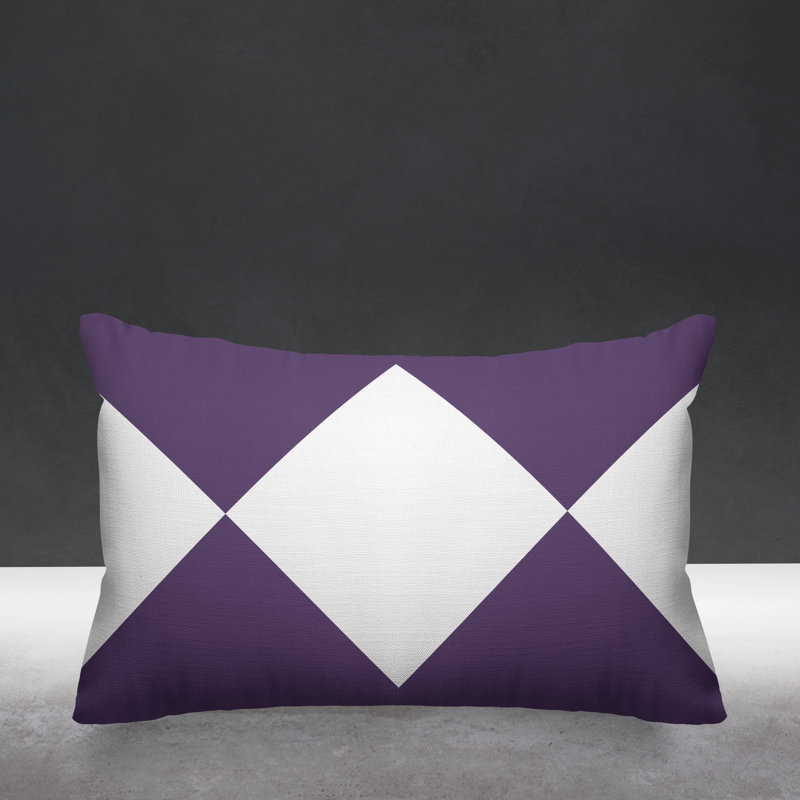 Coussin décoratif à motif géométrique intérieur / extérieur Alexis Diamond, Violet