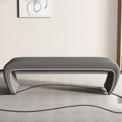 Banc rembourré en cuir Jacan