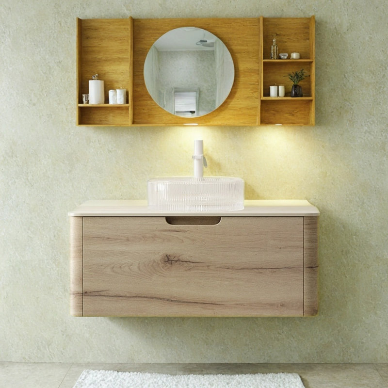Armoire murale 36 po à grain de bois clair, sans évier, avec un tiroir., 36"