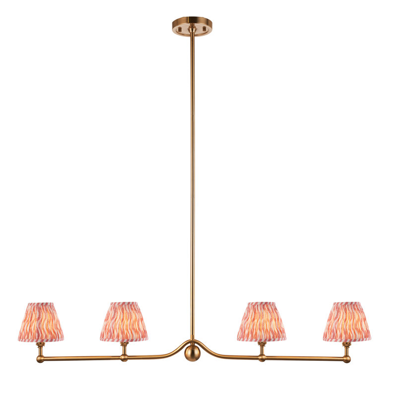 Santiago 4 - Light Shaded Chandelier, Pink