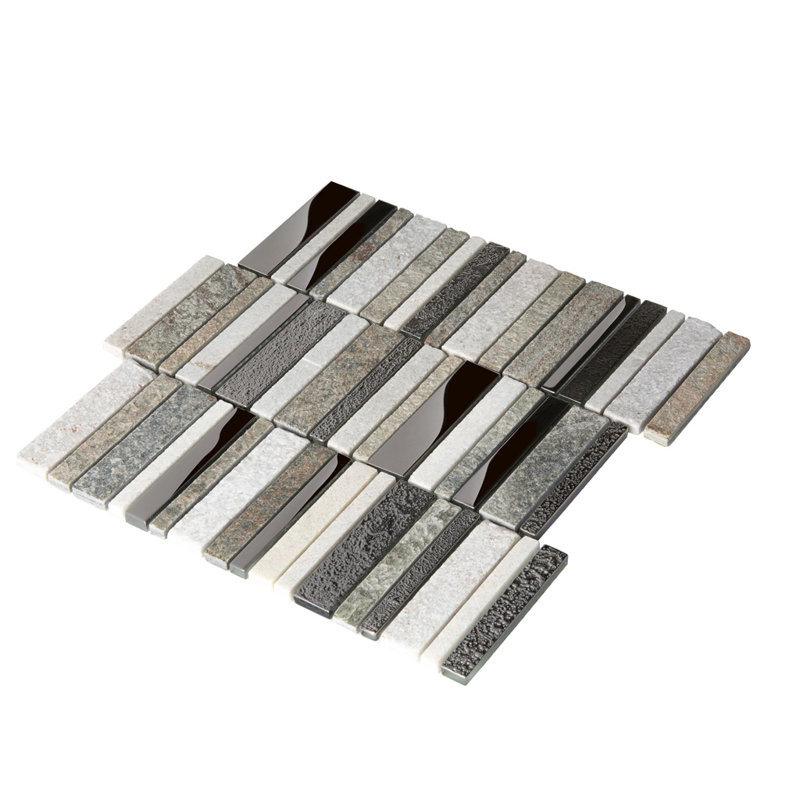 11.8"X11.8" Marble And Glass Mosaic Tile